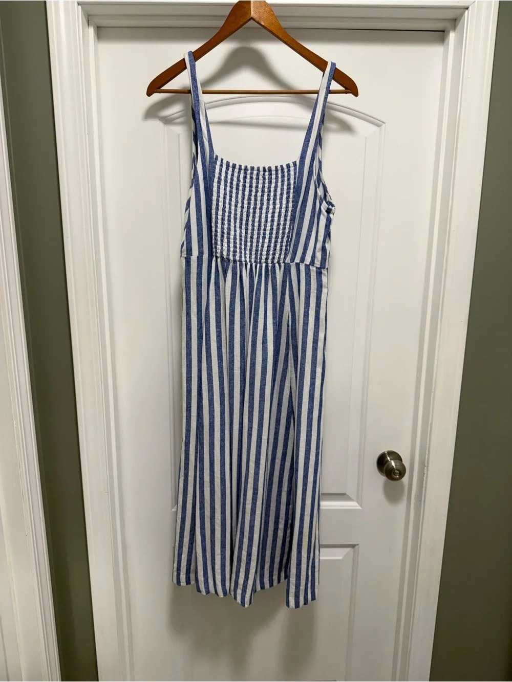 Old Navy Blue and White Striped Midi Dress - Picture 6 of 11